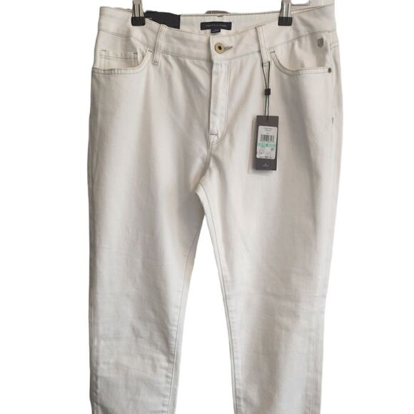 Tommy Hilfiger White Greenwich Midrise Straight Jeans with Rhinestones Size 8 - Picture 3 of 9